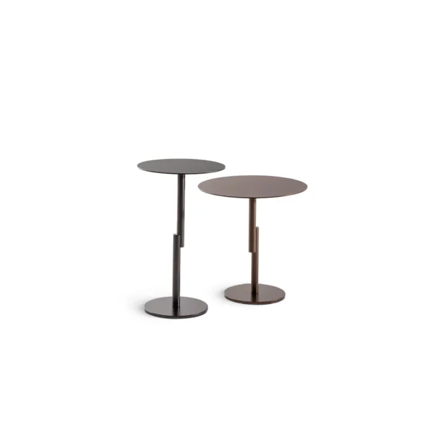 Bonaldo Grafts side table in polished white marble with slender black metal graft-inspired legs
