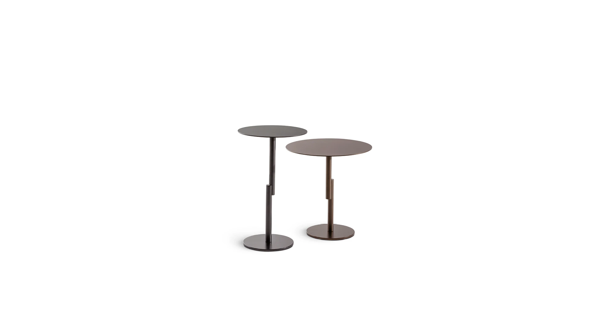 Bonaldo Grafts side table in polished white marble with slender black metal graft-inspired legs
