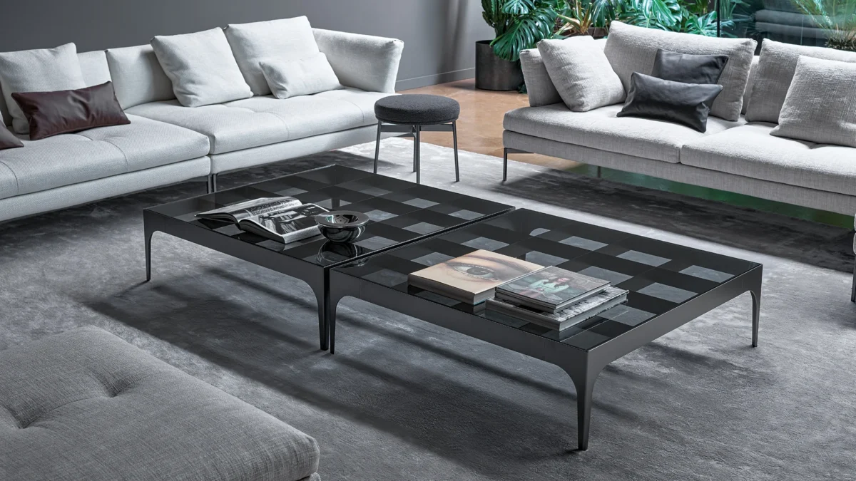 Bonaldo Passion limited‑edition table combining abstract color-blocked legs in red, green, blue and yellow with a refined oak top