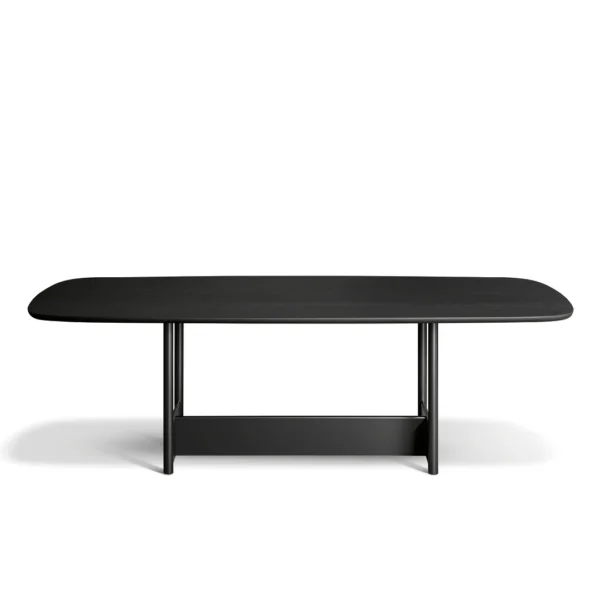 Canvas Table by Bonaldo – sculptural barrel-shaped dining table with minimal metal base