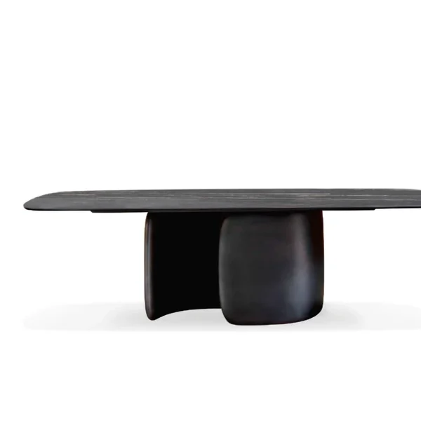 "Contemporary Mellow dining table by Bonaldo designed with clean curves and a balanced interplay of organic and geometric forms."