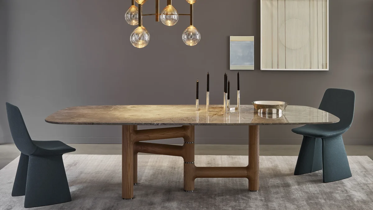Italian-designed Pivot console from Bonaldo, ideal for entryways with its rotating top and compact form