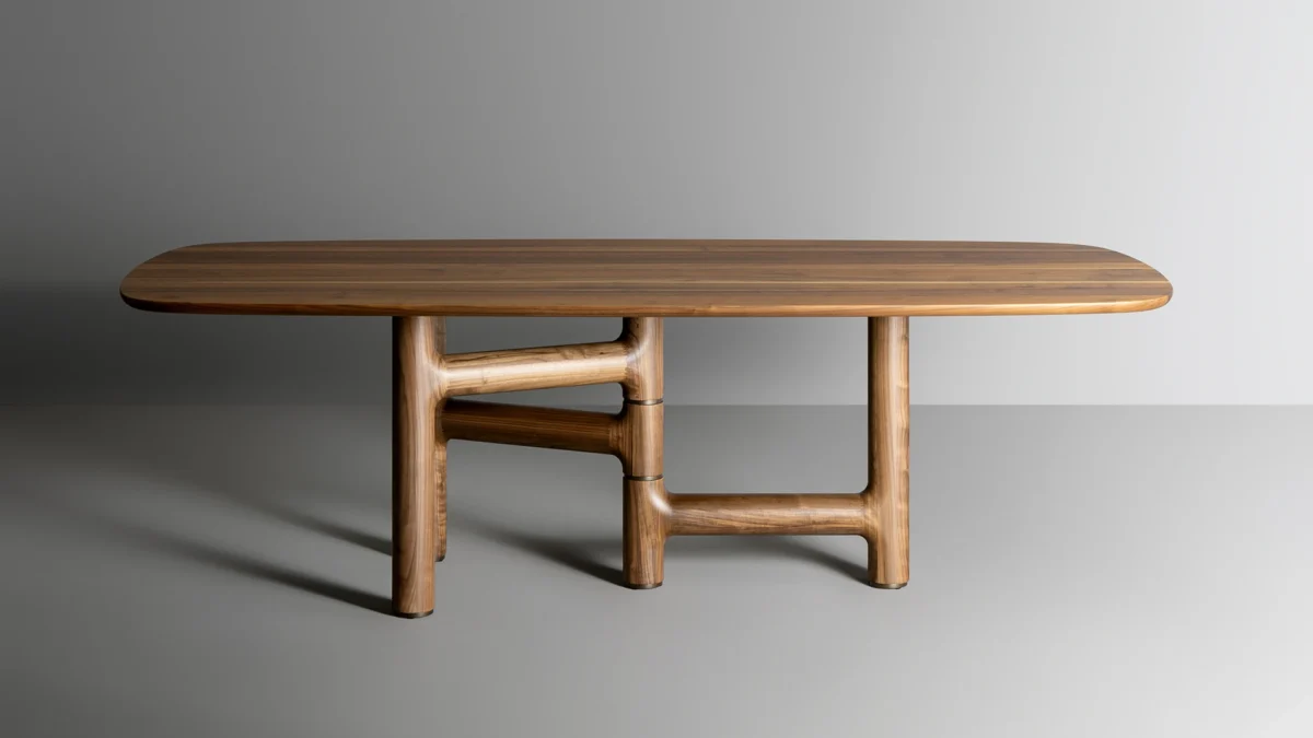 Bonaldo Pivot rotating table featuring clean lines, pivot hinge, and customizable tabletop materials