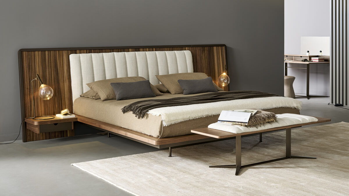 Designer comfortable bed, Nelson by Bonaldo, Royal Oak, Michigan.