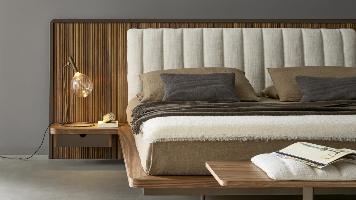 Designer comfortable bed, Nelson by Bonaldo, Royal Oak, Michigan.