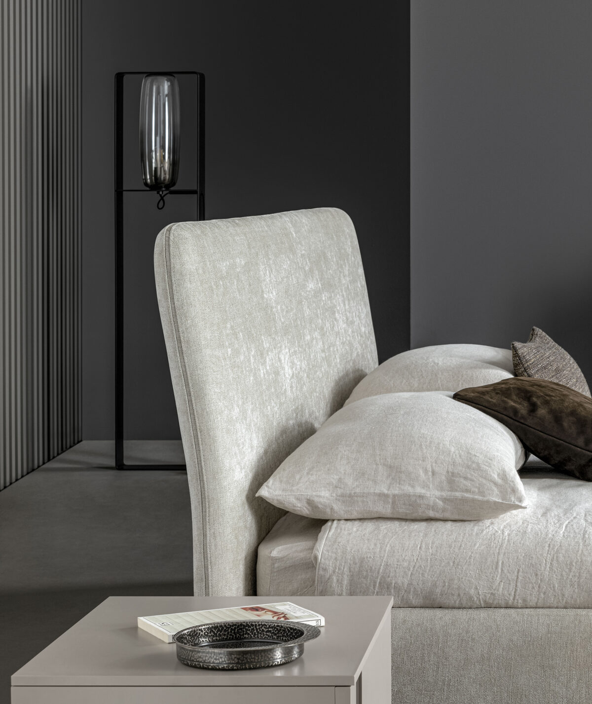 Contemporary Italian upholstered bed, Tonight Tonight Air by Bonaldo, Birmingham, Michigan.