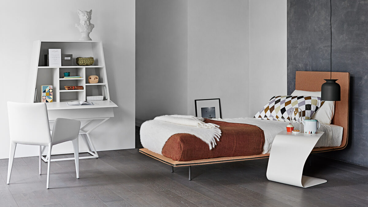 Modern luxury single bed, Thin by Bonaldo, Royal Oak, Michigan.