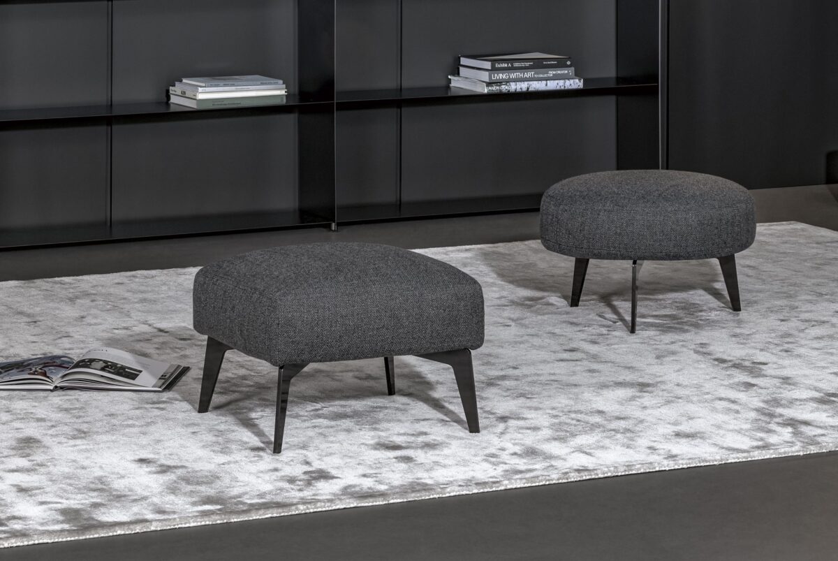 Designer upholstered pouf, Lovy by Bonaldo, Royal Oak, Michigan.