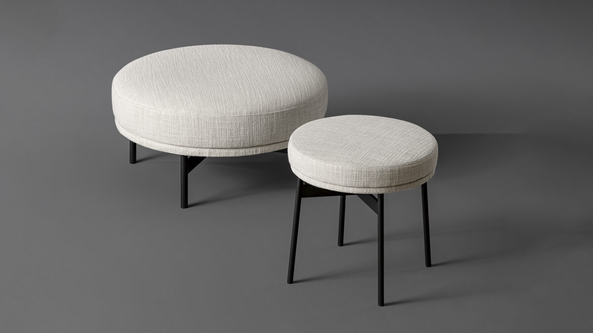 Modern luxury pouf, Neuilly by Bonaldo, Royal Oak, Michigan.