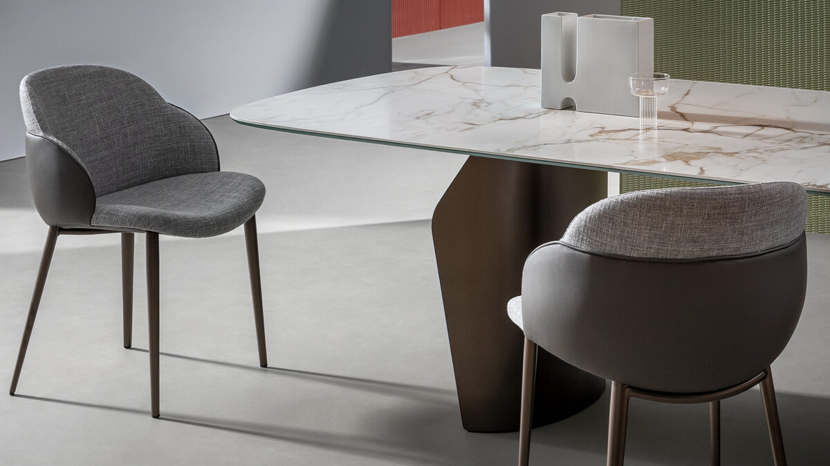“My Way Large chair by Bonaldo, wider cocooning shell backrest and cushioned seat for enhanced comfort.”