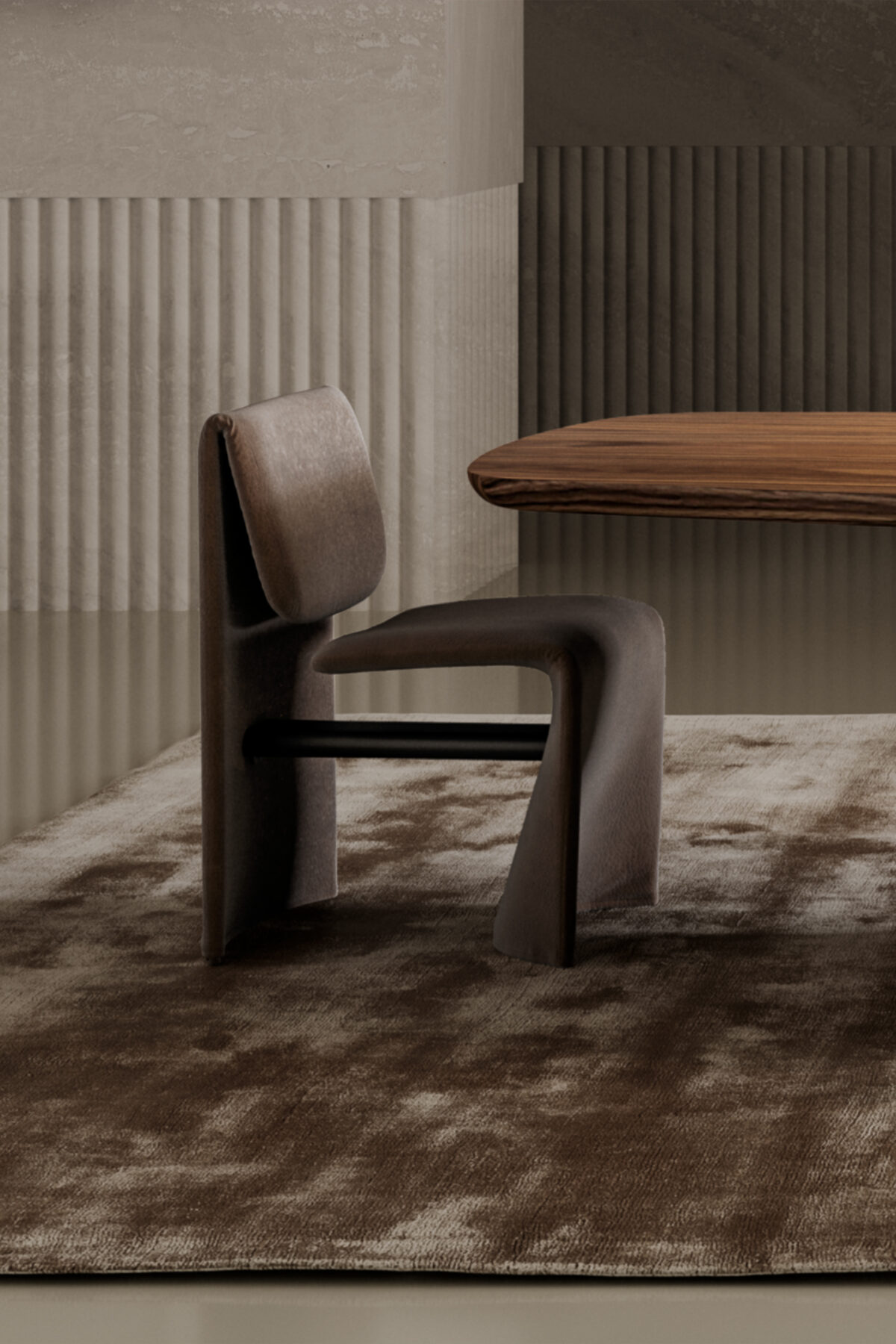 Luxury Avant-Garde Flesh Table by Bonaldo sleek Italian dining table in Royal Oak MI interior