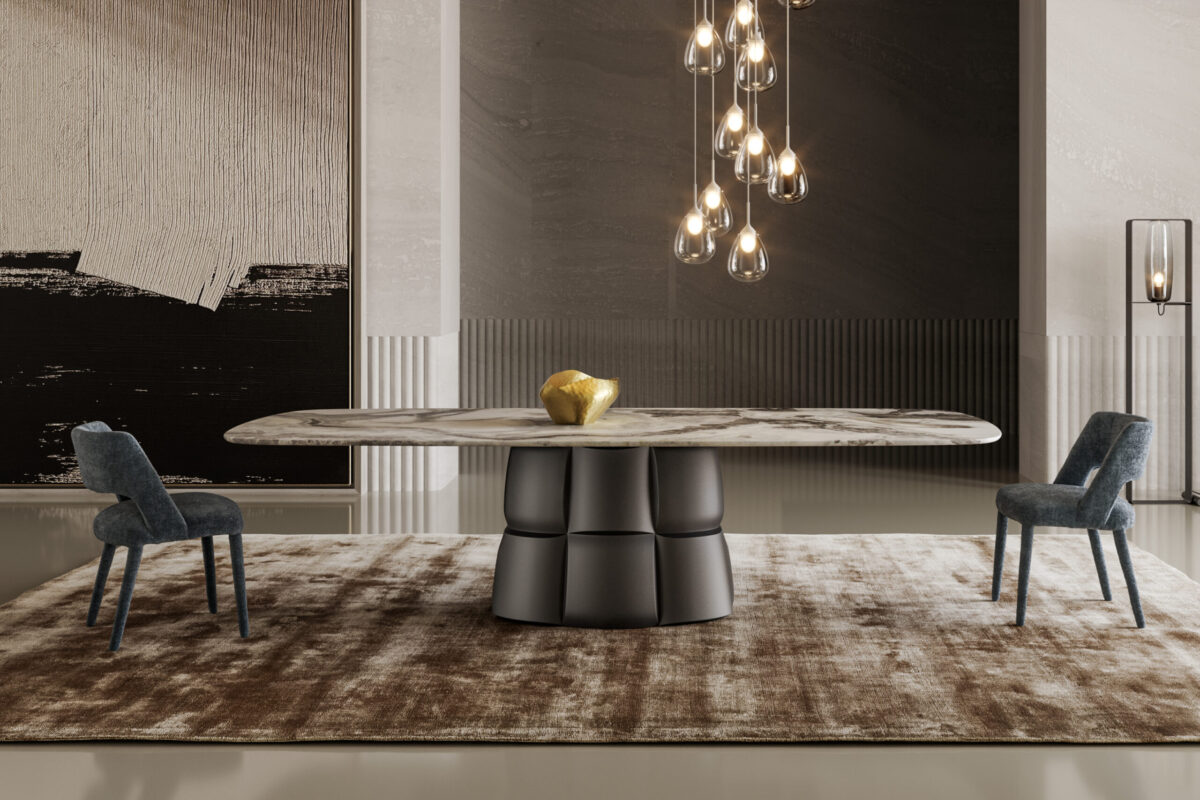 Contemporary Building dining table by Bonaldo sleek Italian furniture at Birmingham Michigan interior