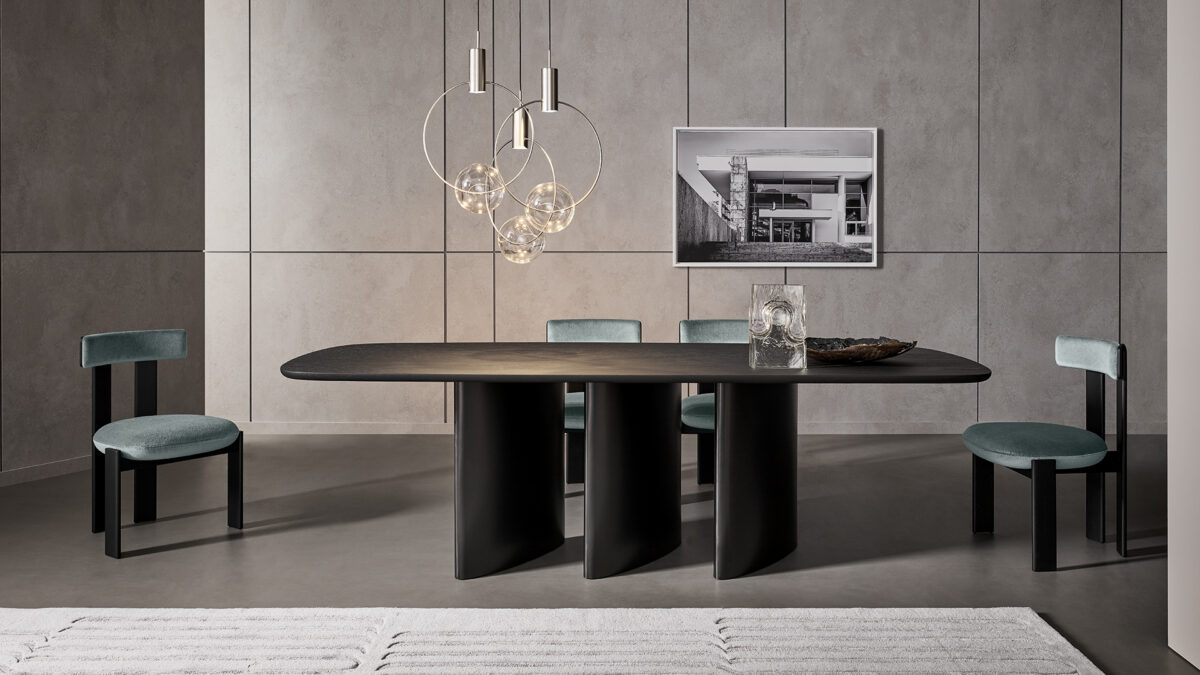Bonaldo Louver Table featuring versatile sizes and materials for luxury living spaces