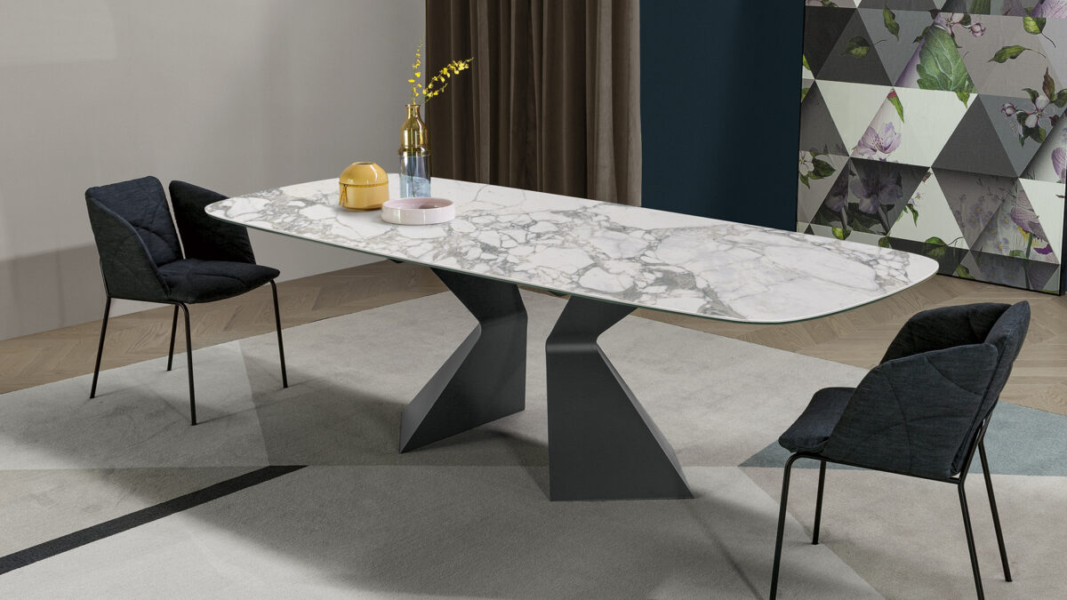 Comfortable Prora armchair by Bonaldo upholstered in neutral fabric for living rooms