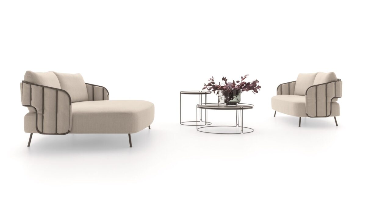“356 outdoor chaise lounge by Ditre Italia – sculpted sunbed combining comfort, style, and outdoor durability”