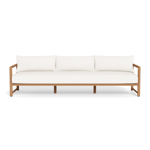 “Breeze XL Teak 3 Seat Sofa by Harbour – modern outdoor sofa with solid teak frame and deep cushions”