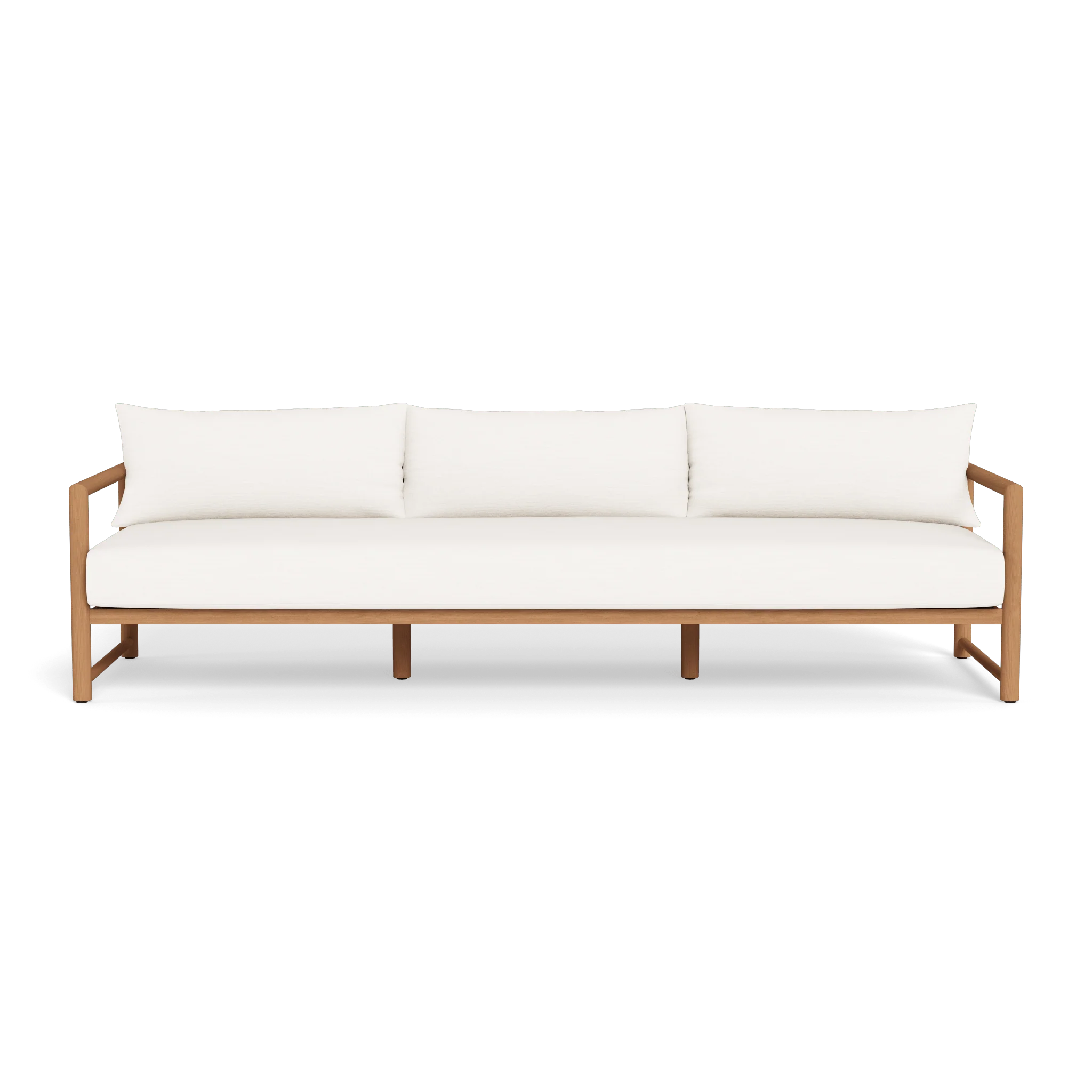 “Breeze XL Teak 3 Seat Sofa by Harbour – modern outdoor sofa with solid teak frame and deep cushions”
