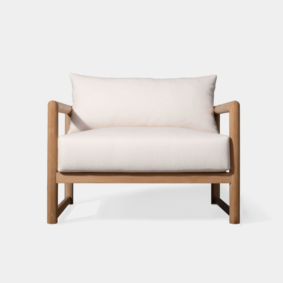 “Harbour Breeze XL Lounge Chair – modern coastal teak lounge with plush weather-resistant seating”