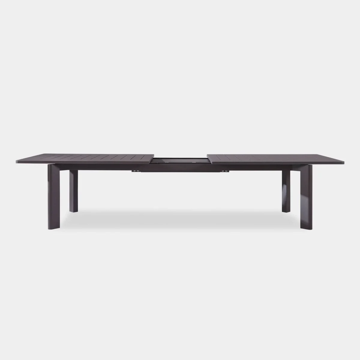 “Angular top-down view of Byron extension table – sleek lines and durable outdoor performance”