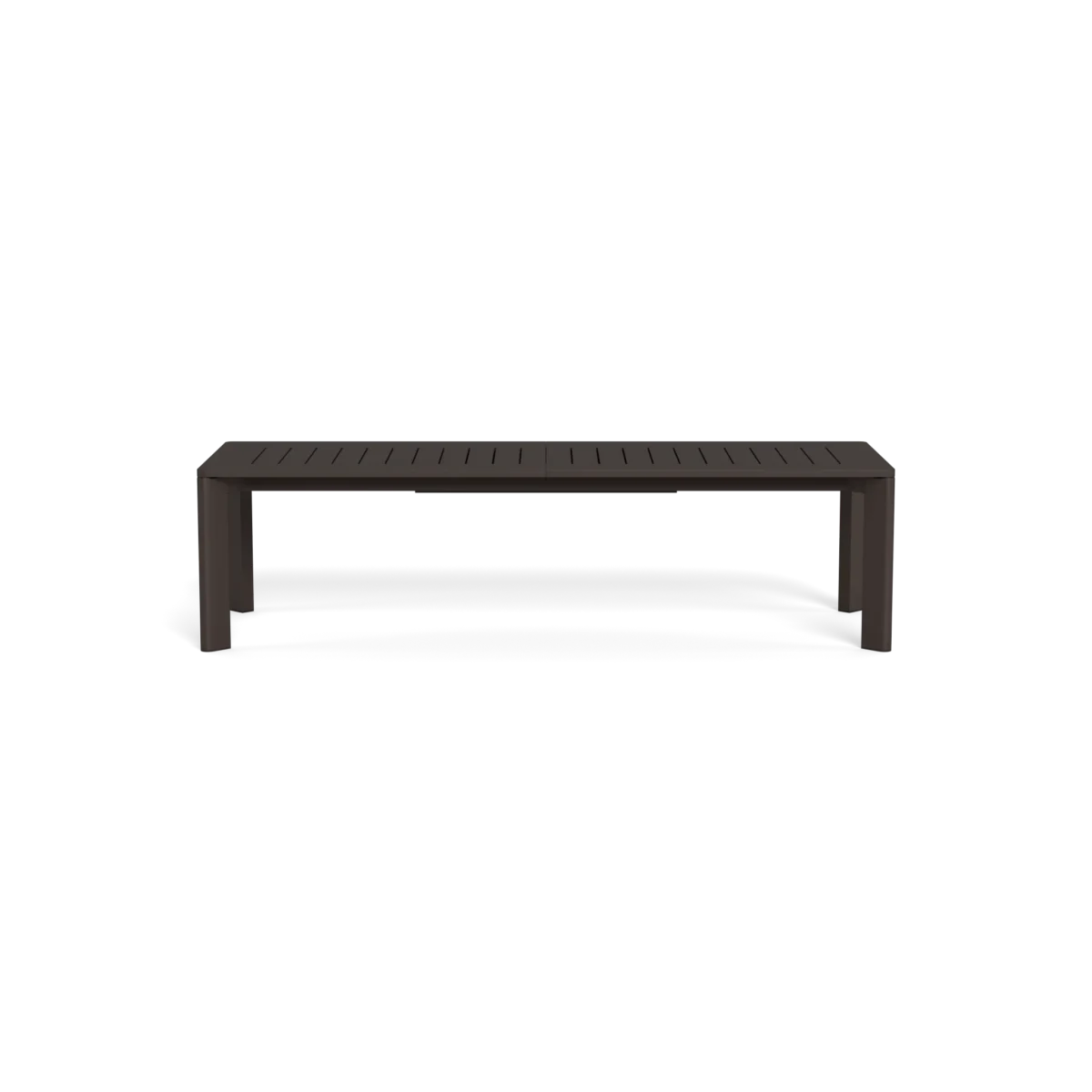 “Close-up of extension leaf – seamless mechanism on Byron aluminum dining table by Harbour”