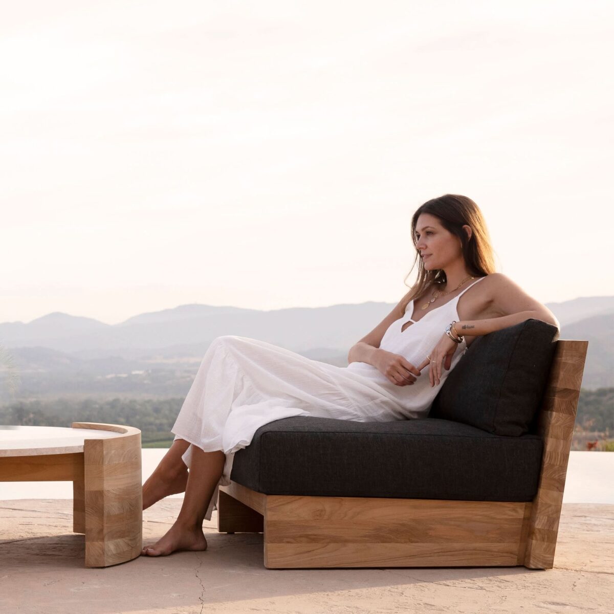 “Outdoor Catalina Chair – low-profile modern design by Harbour for terraces or poolside lounging”