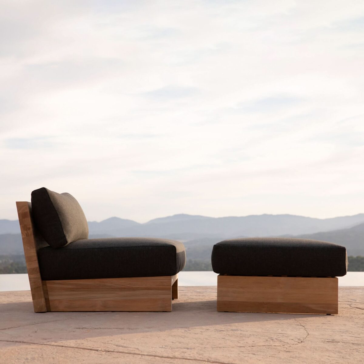 “Harbour Catalina Patio Ottoman – stylish modular footrest with tailored cushion and modern silhouette”