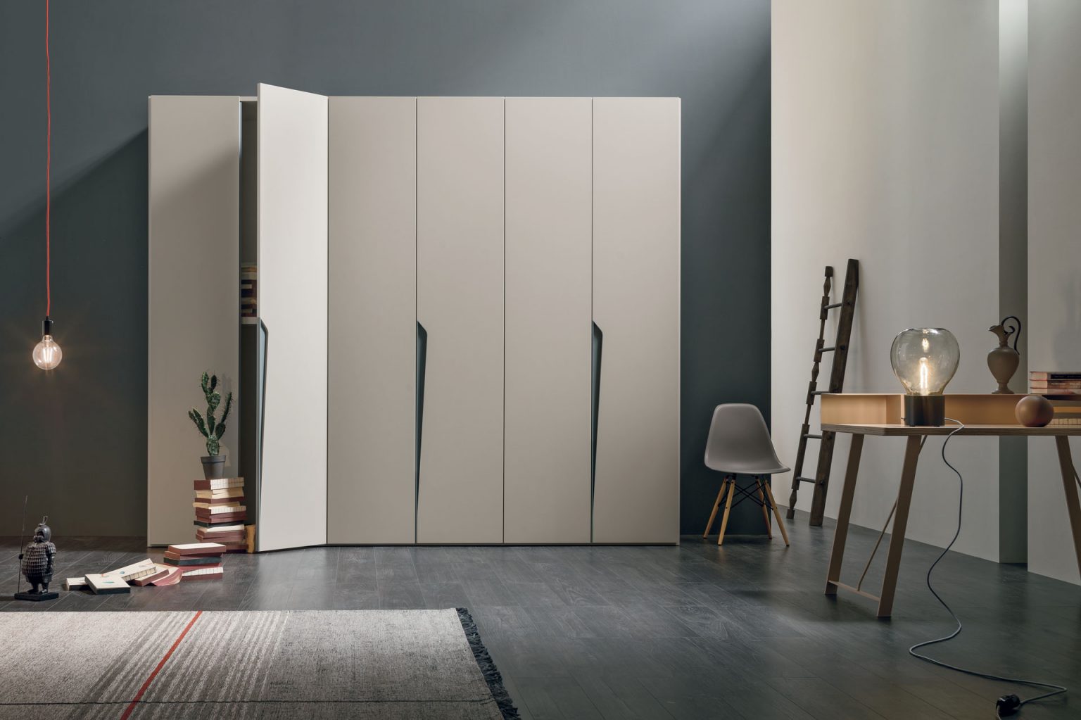 “Composition 02B children’s room by Tomasella – modern Italian kids’ bedroom with space-saving bunk bed and desk”