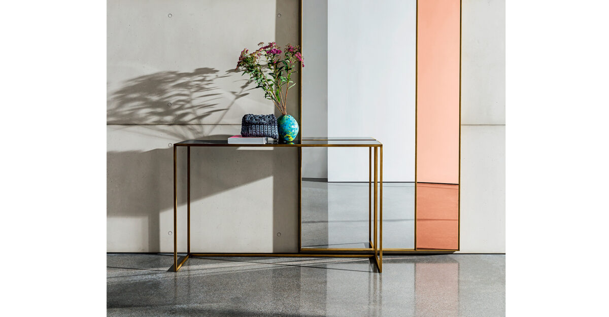 “Modern entryway console – Quadro by Sovet offering functional elegance with lightweight frame and stylish top”