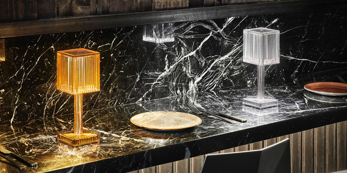 Ambient lighting piece from Vondom's GATSBY collection in a luxury setting