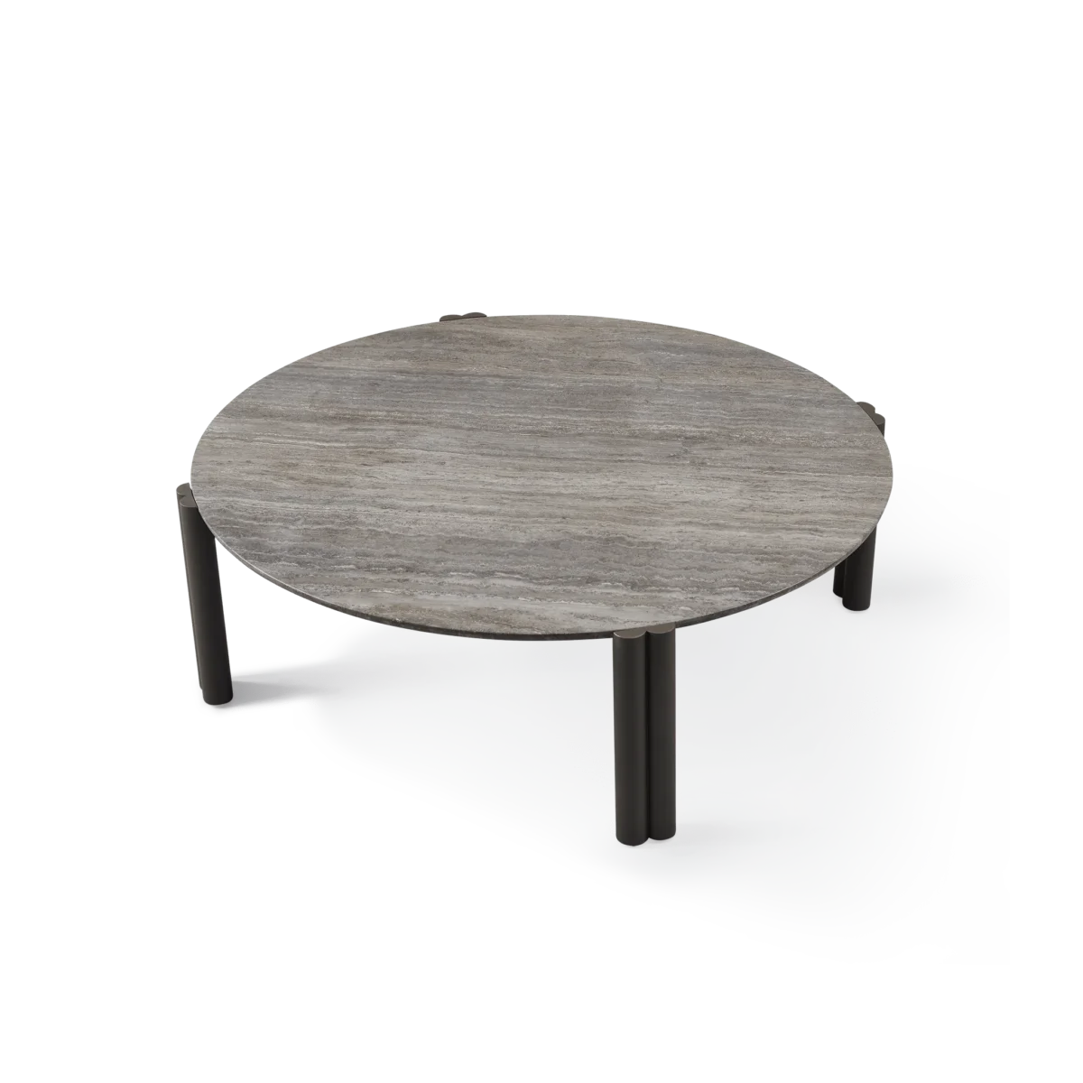 “Top view of Cove Aluminum Round Coffee Table – clean circular surface with minimalist styling”