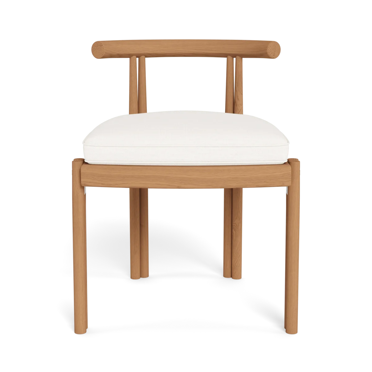 “Front view of Harbour Cove Teak Armless Dining Chair – modern design with clean silhouette”