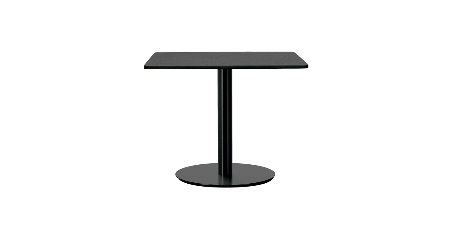 “Detail of base detachability: a round pedestal and top removed for modular assembly on a Break table.”