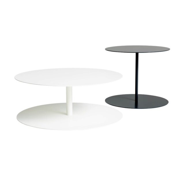 "Portable and stylish table with a flat, circular design – Cappellini Gong."