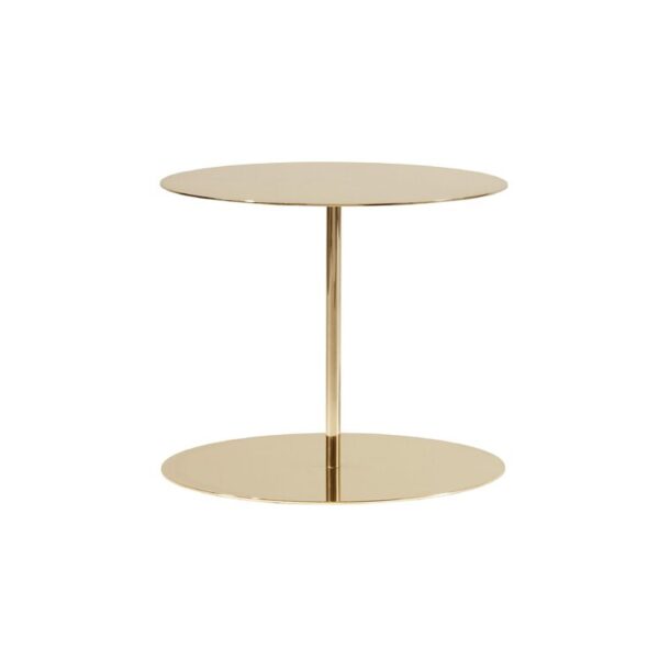 "Sculptural metallic table designed for sophisticated interiors – Gong Lux by Cappellini."