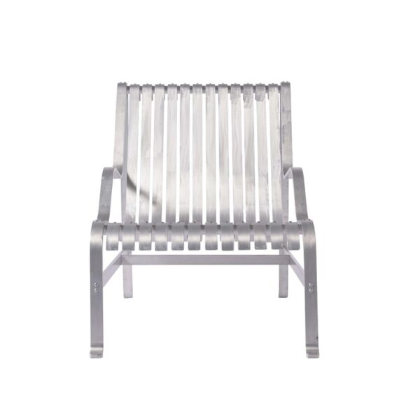Sculptural silver chair by Cappellini, part of the Vendicari designer furniture line.