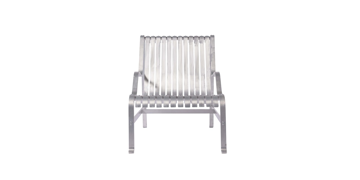 Sculptural silver chair by Cappellini, part of the Vendicari designer furniture line.