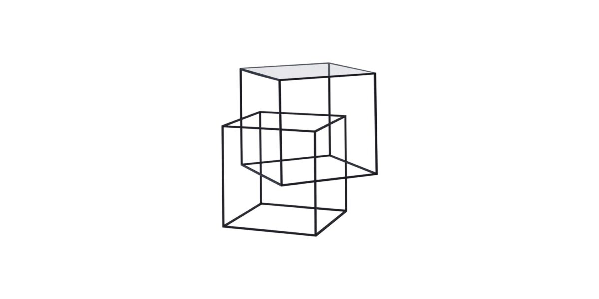 "Black designer table with slim profile and refined geometry – Thin Black Table by Cappellini."