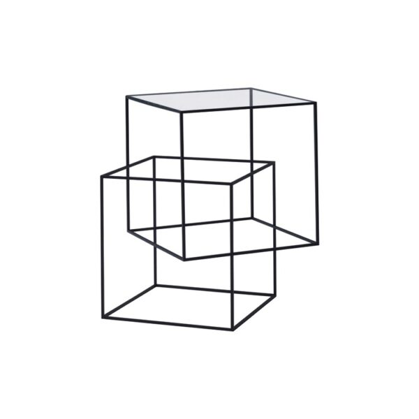 "Black designer table with slim profile and refined geometry – Thin Black Table by Cappellini."