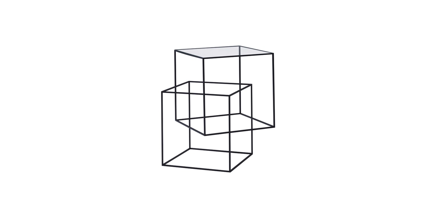 "Black designer table with slim profile and refined geometry – Thin Black Table by Cappellini."