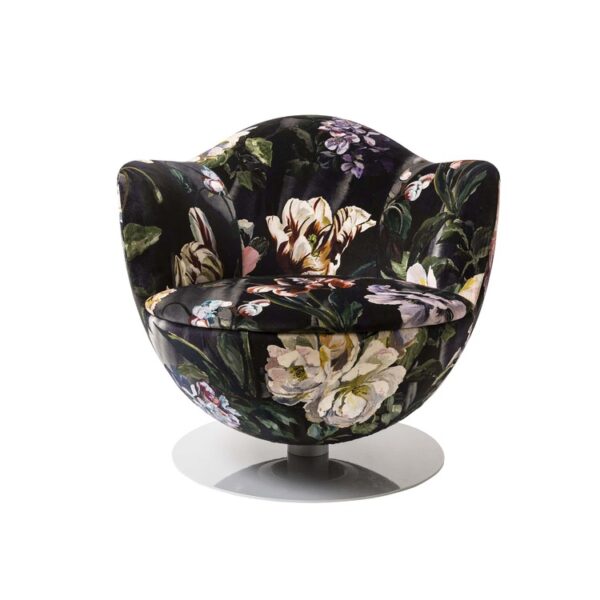 Whimsical and modern Dalia armchair with blooming silhouette and artistic flair by Cappellini.