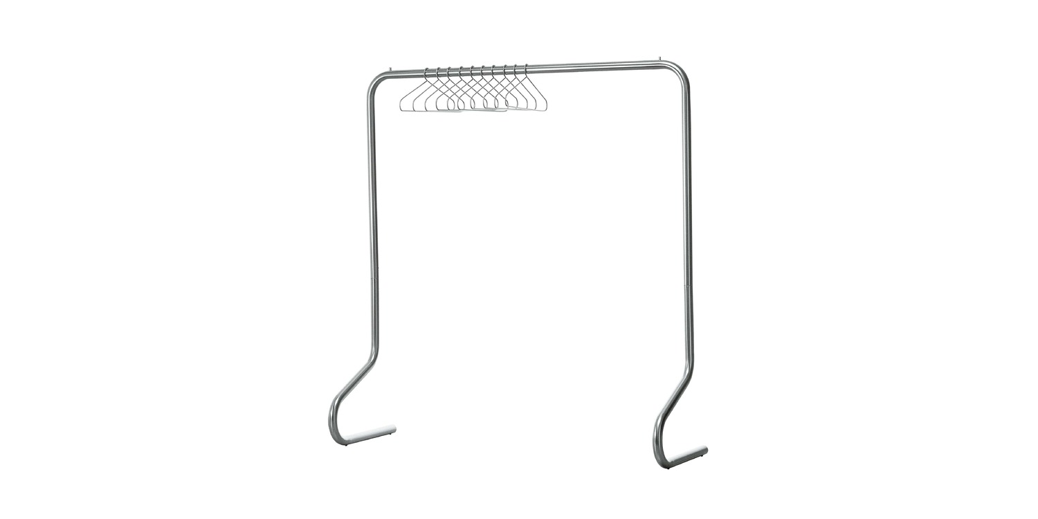 "Sculptural coat rack with graphic lines and slender structure – Cappellini Hangman."