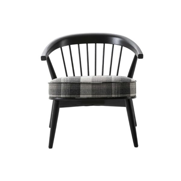 "Newood Relax seen from above, showcasing the curved plywood seat and snug upholstery."