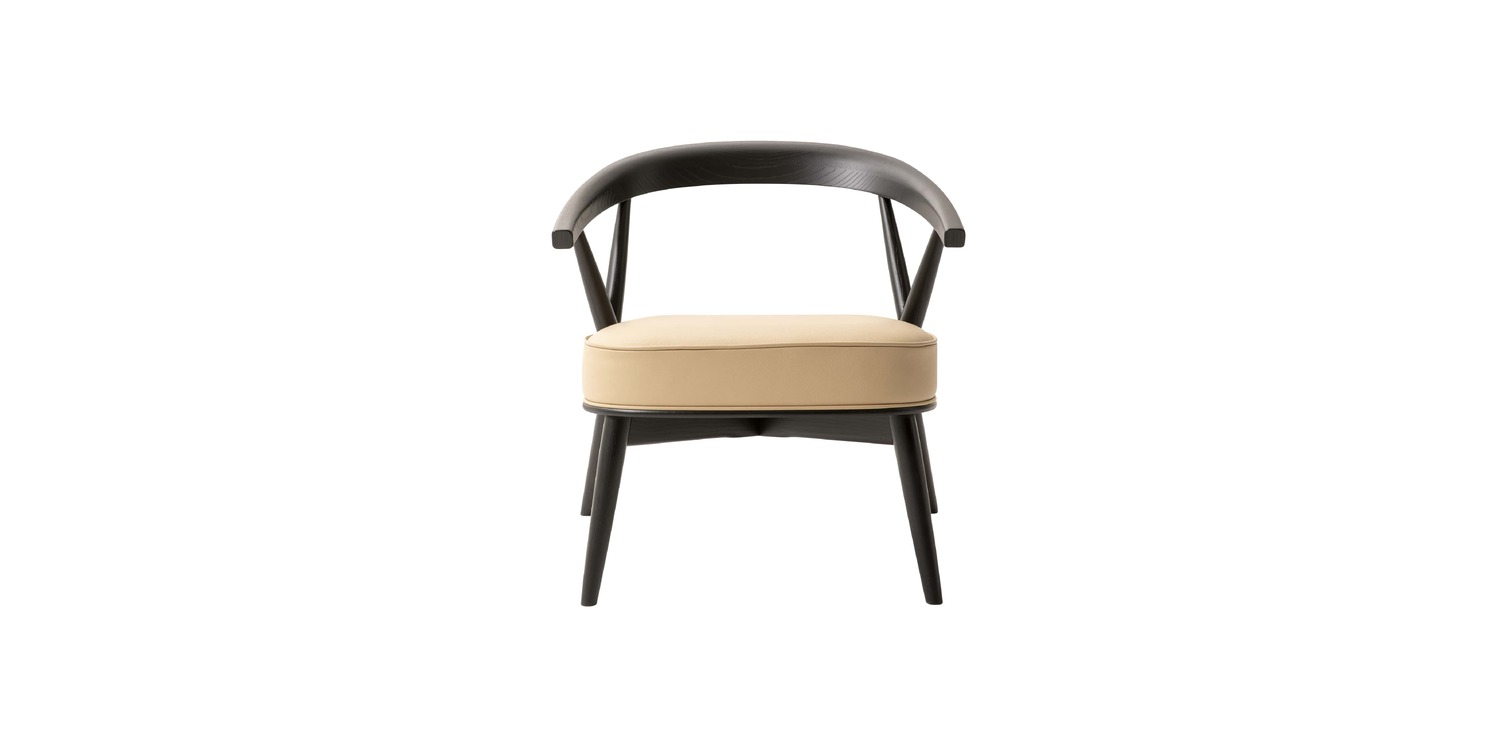 "Relaxed home office corner featuring Newood Relax Light in bleached ash and soft cream fabric seat."