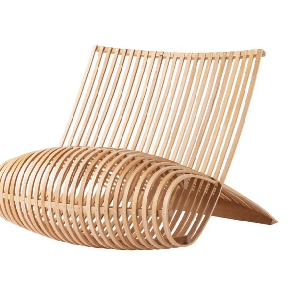 "Detailed shot of the steel-reinforced underside and visible screw fixings of Newson’s beech Wooden Chair." salvioniarredamenti.it +9 cappellini.com +9 archiproducts.com +9