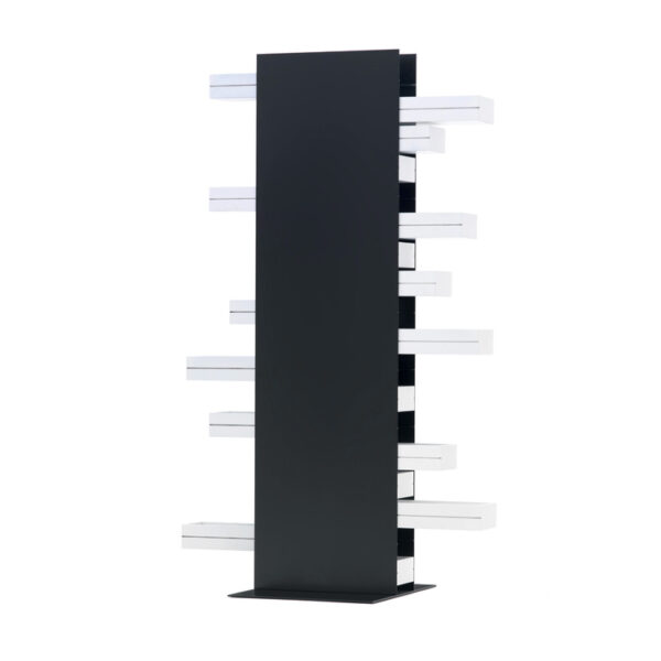"Dinah storage unit on rubber wheels, with 18 side-opening drawers in white lacquer, designed by Cappellini in 1970."