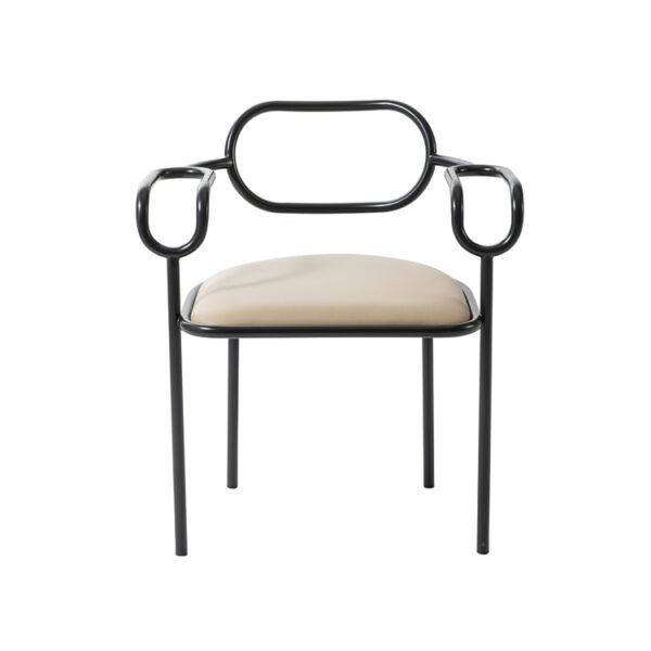 "Contemporary entryway styled with multiple 01 Chairs, their interwoven form creating a sculptural ensemble."