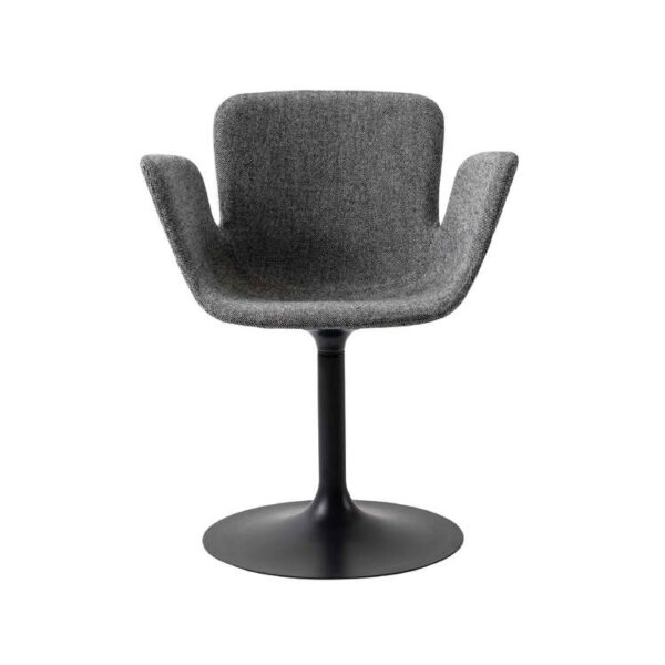 Juli Soft Plus edition with enhanced sculptural curves, mounted on a four-spoke metal base in matte black finish.