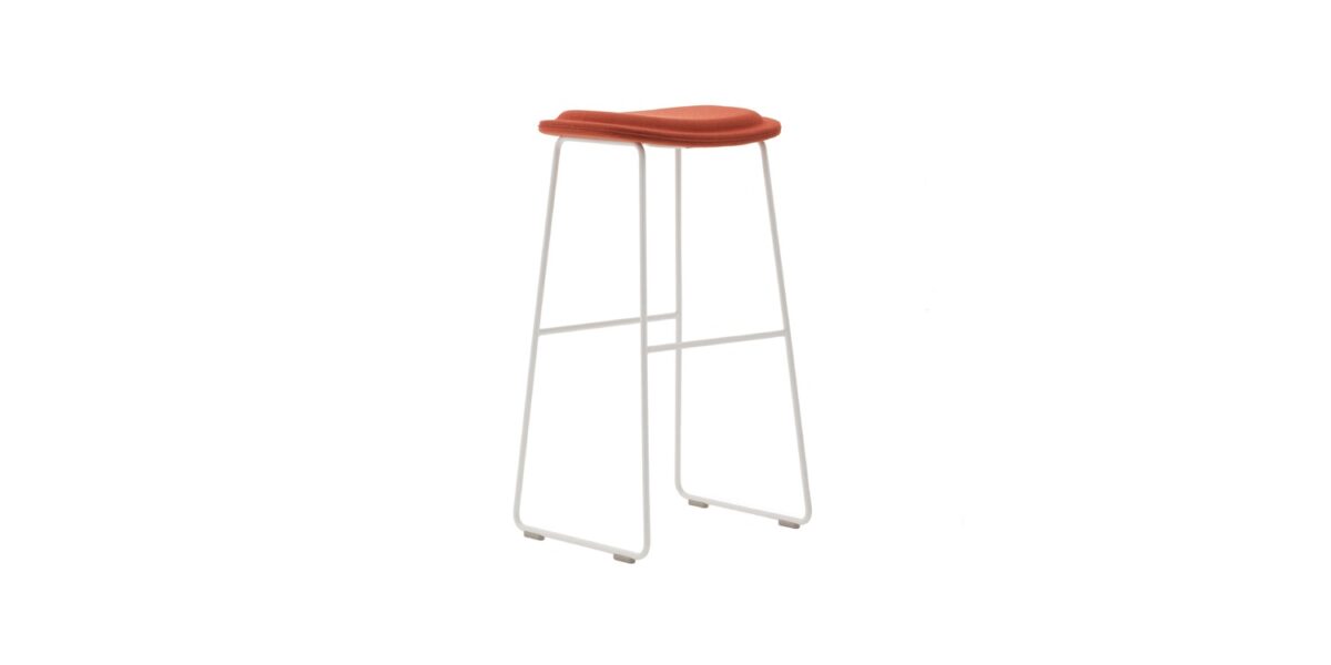 "Overhead angle showcasing the compact 44×35 cm seat footprint and padded plywood top of the Hi Pad Stool."