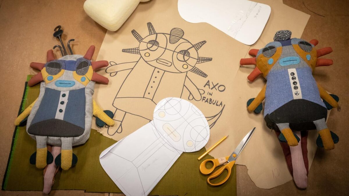 Modern AXO rag doll sculpture by Elena Salmistraro for Cappellini, high-end Italian design for Royal Oak, Michigan.