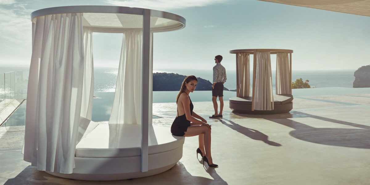 High-end Vela Round Coffee Tables by Ramón Esteve for Vondom, modern Spanish outdoor furniture for Troy, Michigan.